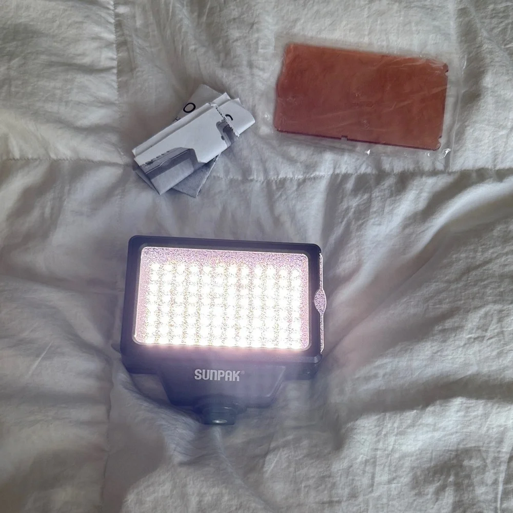 Sunpak Black LED Camera Video Light with Diffuser Filter